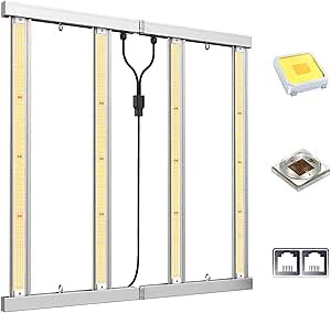 VIPARSPECTRA KS3000 LED Grow Light 320 watt with Samsung LM301H Diodes, Uniform PPFD Dimmable Daisy Chain 4 Bars Grow Lights for Indoor Plants Full Spectrum Plant Growing Lamps in 3x3 Grow Tent