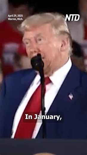 During his speech in Warren, Michigan, on April 29 celebrating the achievements of the first 100 days of his second administration, President Donald Trump touted the invocation of the Alien Enemies Act "to expel every foreign terrorist" from the United States. | NTD News