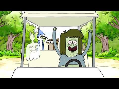 Regular Show - Mordecai And Rigby Being Supervised By Muscle Man