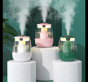 Amazon.com: Cool Mist Humidifiers, 1.5L Dual Nozzles,Smart Timer,Led Lights,Quiet Ultrasonic,Easy to Fill & Clean Mini Humidifier,Auto Shut-Off Air Humidifier for Office Plants Bedroom Nursery Home : Home & Kitchen