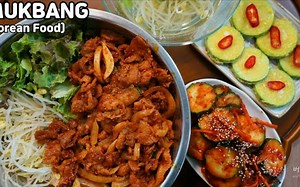 【Buddle】烤肉拌饭&西葫芦饼&黄瓜泡菜&豆芽汤+真实声音