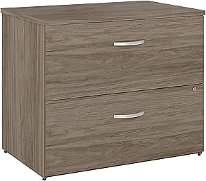 Bush Business Furniture Hybrid 2 Drawer Lateral File Cabinet-Assembled, Modern Hickory