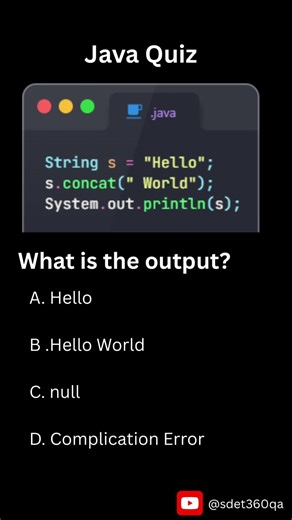 String Immutability in Java | Output Based Interview Question#java #interviewquestions #programming