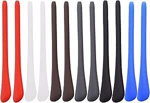 Glasses Temple End Tips, 6 Pairs Colorful Eyeglass End Tips Anti-Slip Ear Sock Silicone Replacement Tips for Thin Metal Eyeglass Legs