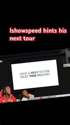 Ishowspeed gives hint at his next tour😄 #ishowspeed #shortsfeed #shorts #information #tourism #cool
