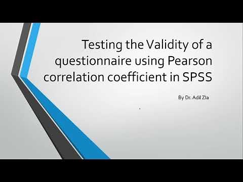 Statistically Testing Validity of a questionnaire Using Pearson's Correlation Coefficient. (Part 1)