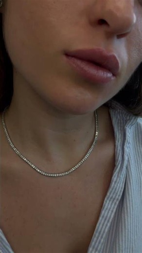 Princess Cut Natural Diamond Tennis Necklace | By Gem Jewelers Co
