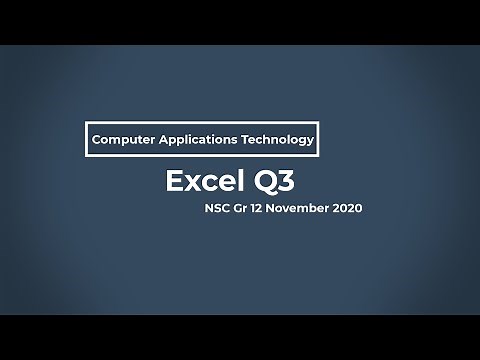 NSC CAT Gr 12 2020 - Q3 Excel