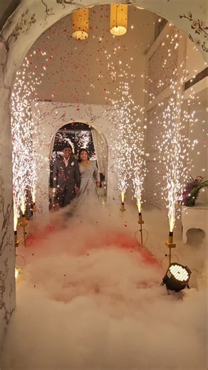 @entrywala_official on Instagram: "Pyro fan wheel best entrance for more christian wedding #entrywala #fanwheel #weddingphotography #viralvideos #royalcitybezawada"