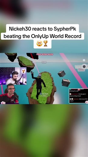 Nickeh30 reacts to SypherPk beating the OnlyUp World Record 🤯🏆 (part2) #nickeh30 #fortnite #onlyup #worldrecord #fyp