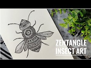 How to draw Zentangle Insect Art | #ThursdayZentangles - Day 89 Week 13 | Sonali Creations