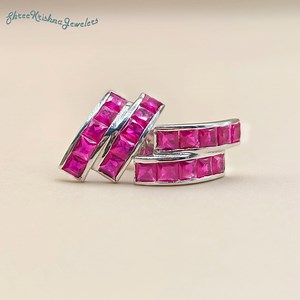 Ruby Earring, 925 Sterling Silver, Unique Design Jewellery, Trending Jewelleries - Etsy