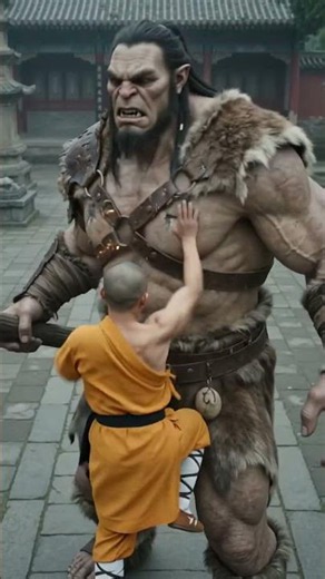 Shaolin Monk vs Giant 😱 Epic Fight | Who Wins? 🔥 #shorts #viral #kungfu #fyp #ai #martialarts #fight