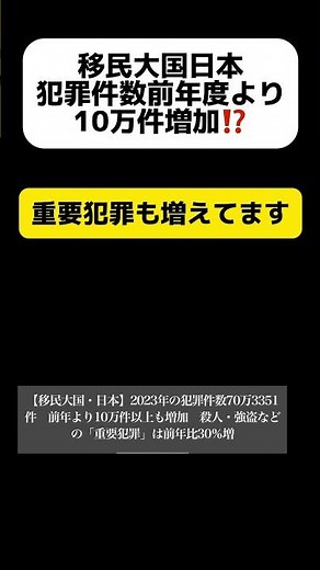 移民大国日本、犯罪件数が前年度より10万件増加？