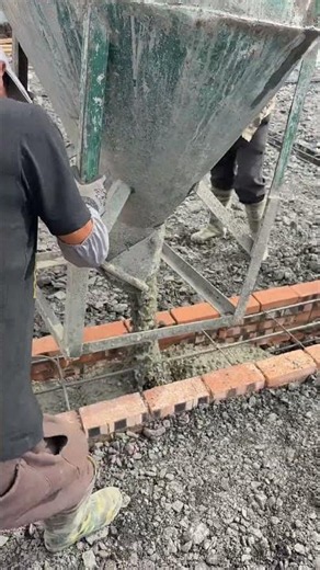 Massive Concrete Pouring Process Using Crane & Mixer Truck! 🏗️🚛 #shorts