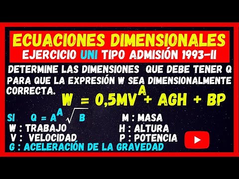 ✅✅Cómo Resolver ECUACIONES DIMENSIONALES Ejercicio Resuelto 2025🚀ANÁLISIS DIMENSIONAL Tipo Admisión