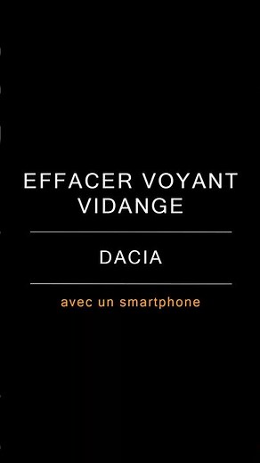 Effacer voyant vidange Dacia avec mobile #shorts