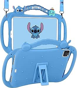 Trendy Fun Case for iPad Air 5th/4th Generation 10.9/Pro 11 Inch Cute 3D Design Cartoon Character Kawaii Cool Soft for Girls Boys Teens Girly Women for Apple i Pad Air 5/4/Pro11 Covers Strap Stand