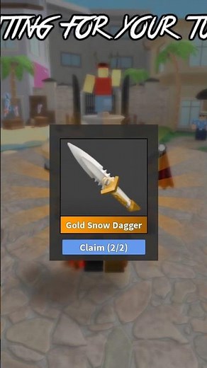 Claiming my GOLD Snow Dagger in MM2! #mm2 #roblox