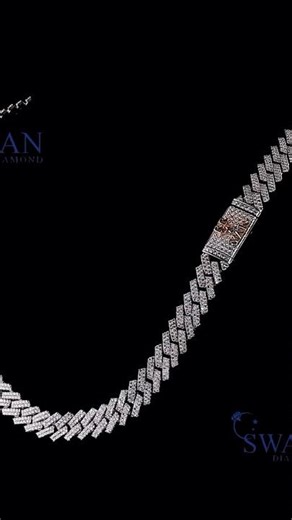 🔥Custom Silver Cuban Link Chain | Iced Out Cuban Chain by Swan Diamond 💎⚪ #cubanchain #IcedOutChian