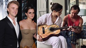 Emma Watson & Tom Felton playing guitar in their pyjamas is too cute