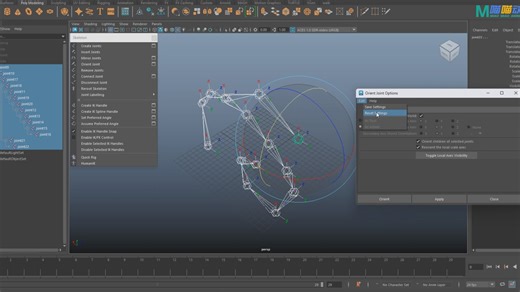 Maya骨骼全方位解析：创建、吸附、调整，连接，镜像，标签技能一网打尽