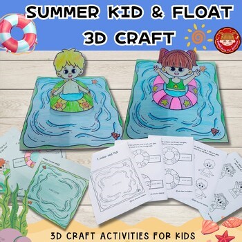 Kids Pool Floating on floats crafts | Summer Pop Up Crafts Activity For PreK-2nd