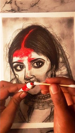 cute women charcoal drawing ✨🧑‍🎨| #art #drawing #youtubeshorts #viralshort #trending #trend