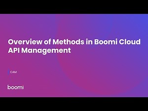 Overview of Methods in Boomi Cloud API Management