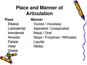 Place and Manner of Articulation - SlideServe