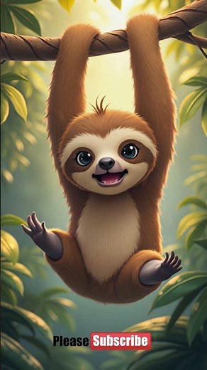 Sloth Talking in Forrest , Animal life, jungle life , Cartoon for kids