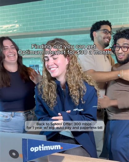 Double major in savings & speed with Optimum Fiber Internet starting at $30/mo. Enjoy 100% Fiber Internet with 99.9% network reliability & quick, easy setup. | Optimum