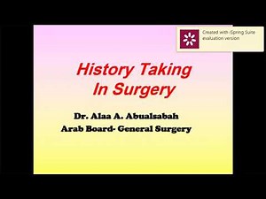 History Taking in surgery