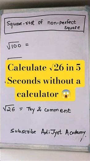 Maths Trick 5 : How to find √102 without a calculator 😱 #shorts #maths #learnmaths #mathsshorts