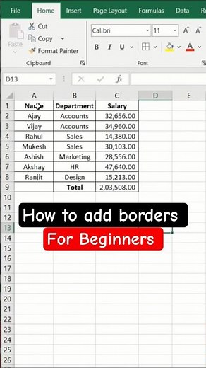 Add & Remove Borders in Excel in 30 Seconds 🔥 | Excel Tips