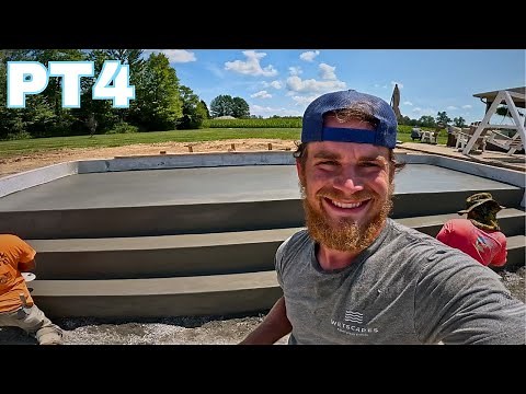 DIY Inground Swimming Pool Build | Pt4 Pouring Steps sundeck & Footing Lock and collar