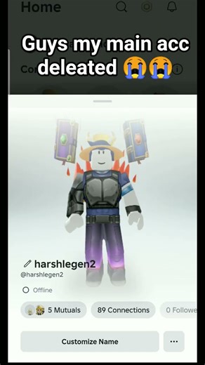 guys pls help my main acc deleated my new acc name theproharsh