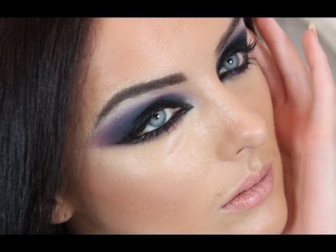 Haifa Wehbe Arabic Makeup Tutorial Blue Smokey Eye هيفاء وهبي مكياج سموكي