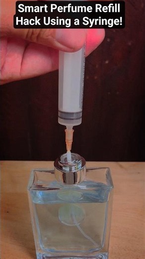 Smart Perfume Refill Hack Using a Syringe!#BeautyHacks, #youtubeshorts