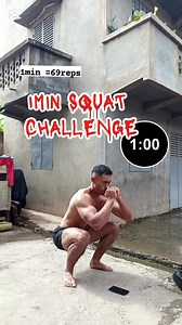 1min SQUAT CHALLENGE 69 REPS. taggueo le akamanao tokony ahavita an'ty challenge ity. Nenah Yachina Street Lifting Mita Ramilison 😂💥 Iali Andria Tsy mahay manisa fa tsy maninona. #hybrid #challenge #musculation #calisthenics #gorilla #Athletic #squat #OG | Nali hybrid athlète