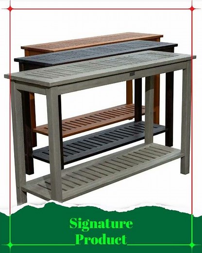 Longs Peak Eucalyptus Outdoor Console Table