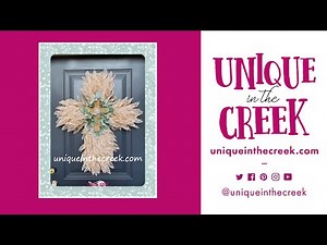 Decomesh with wood Cross wall hanging/wreath | Unique in the Creek Cross board
