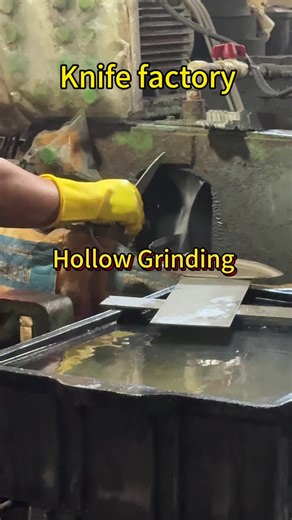 Factory view-Hollow grinding finish. #knife #knifemaker #knifefactory #kitchenknife #customized #knifeskills #uae🇦🇪 #uaeknives #bussiness #chefknife #knifesharpen