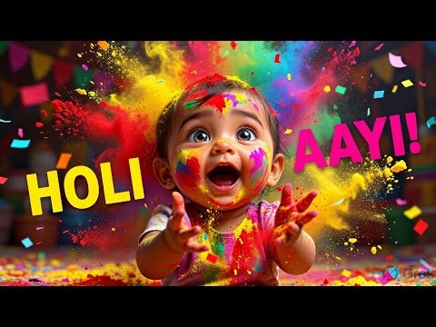 Dham Dham Holi! 🎉 Fun Cartoon Holi Song for Kids”