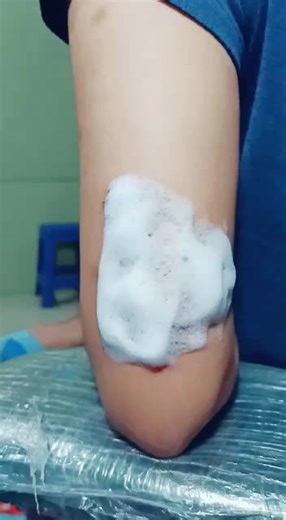 Tattoo Application Process: Sunset Beach Scene