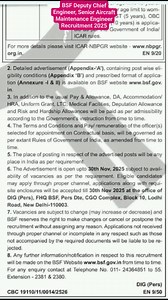 8.7K views · 32 reactions | BSF Deputy Chief Engineer, Senior Aircraft Maintenance Engineer Recruitment 2025 #bsf #Engineering | Government Jobs | Facebook