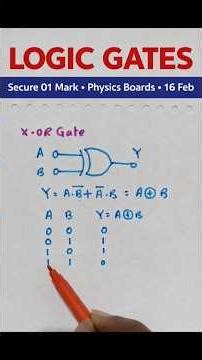 🚀 LOGIC GATES in 1 Minute | XOR Gate Trick | Secure 1 Mark in Physics Boards (16 Feb)