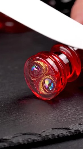 This slicing sound is unreal! The way the glass cracks is so crisp 🎵 #asmr #satisfying