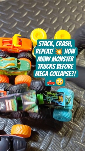 STACK, CRASH, REPEAT! 💥 How Many Monster Trucks Before MEGA COLLAPSE?! 🛻😳