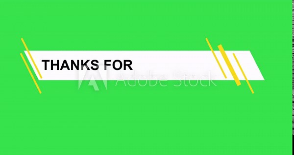 Simple modern 4K Thanks for watching lower third end credits banner. Thanks animated suitable for celebration events video outros, thanking message wishes motion graphic. Video title share animation.